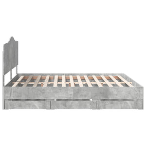 Struttura del letto con cassetto Grigio cemento 200 x 200 cm 3413383