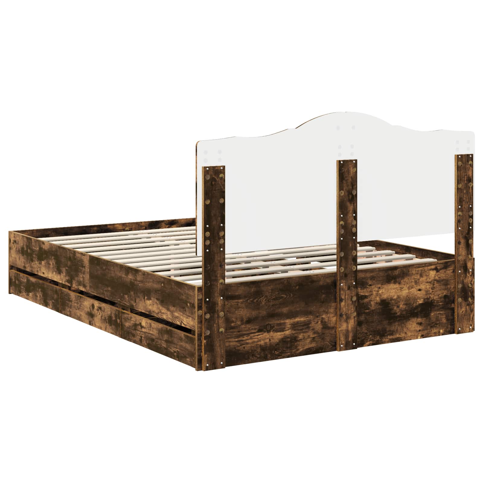 Struttura del letto con cassetto Rovere fumé 160 x 200 cm 3413398