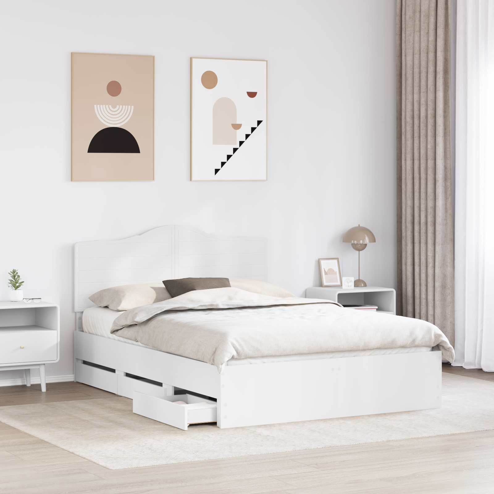 Struttura del letto Bianco 150 x 200 cm Legno Ingegnerizzato 3413401