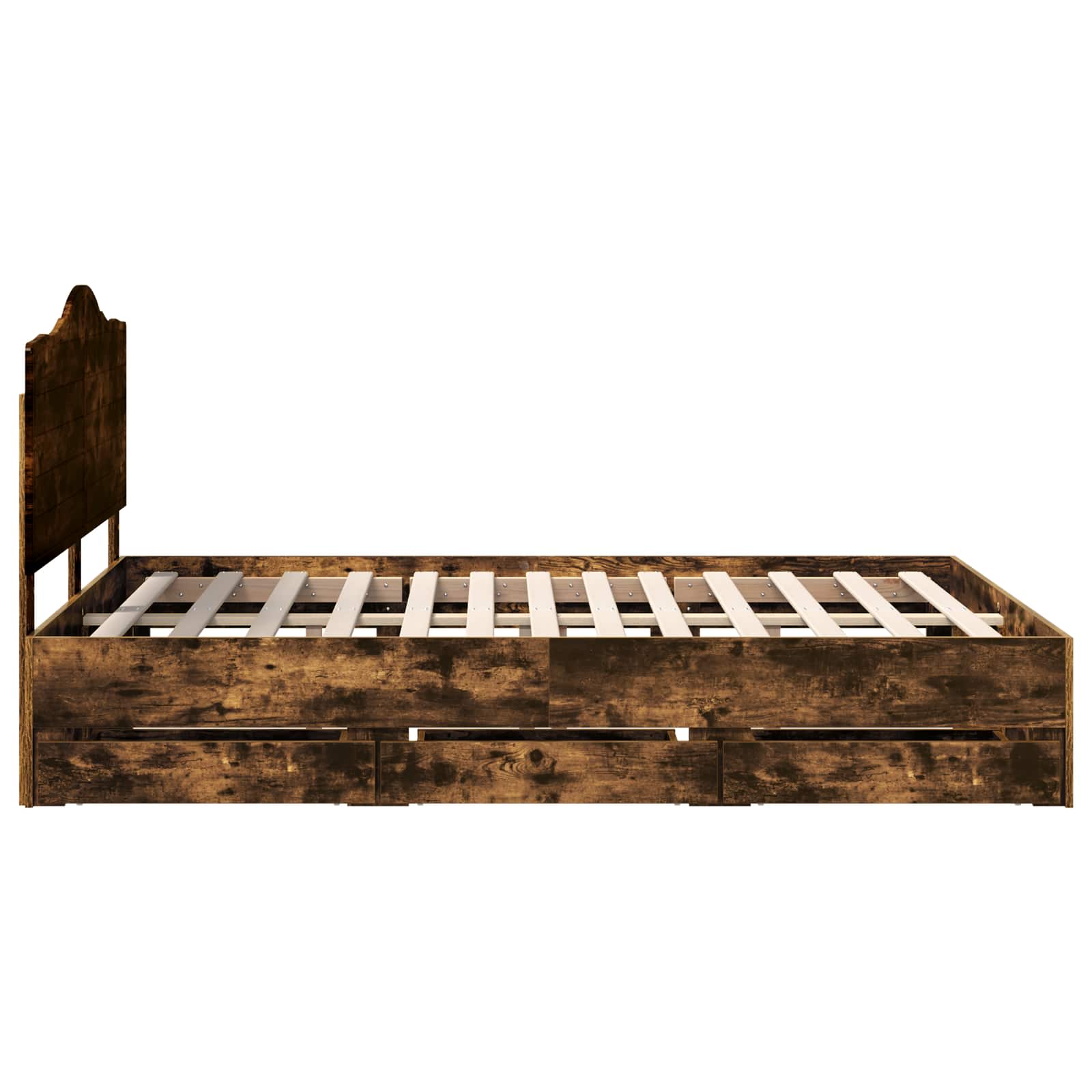 Struttura del letto con cassetto Rovere fumé 150 x 200 cm 3413405