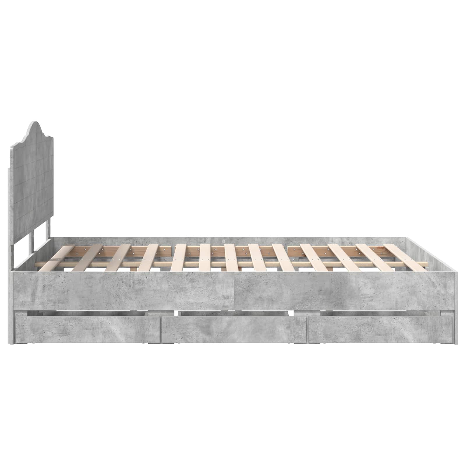 Struttura del letto con cassetto Grigio cemento 140 x 190 cm 3413411