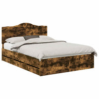 Struttura del letto con cassetto Rovere fumé 140 x 190 cm 3413412