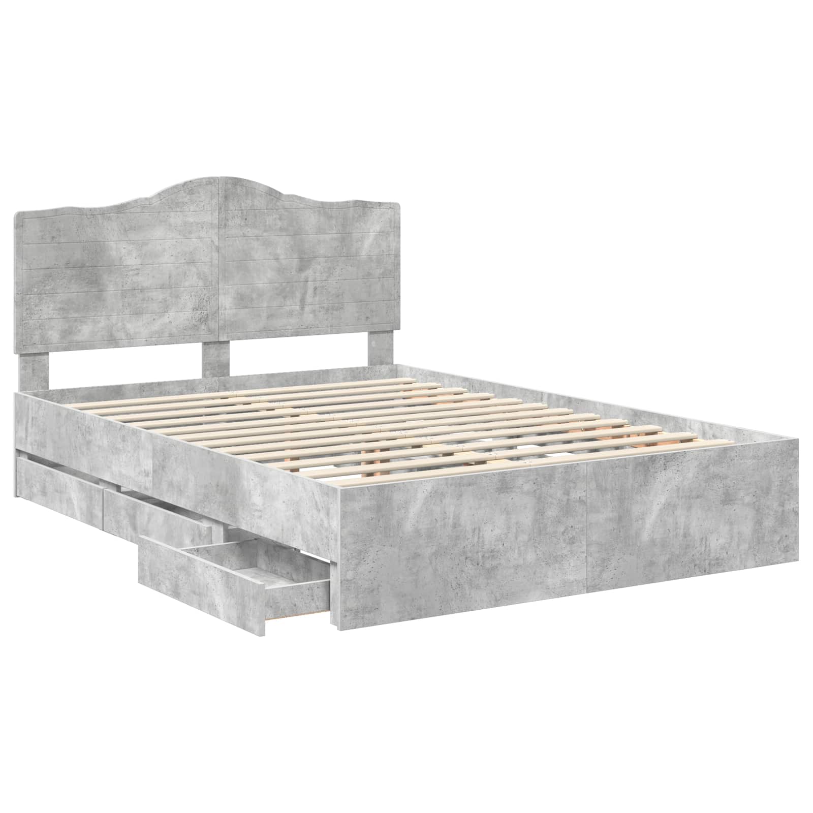 Struttura del letto con cassetto Grigio cemento 140 x 200 cm 3413418