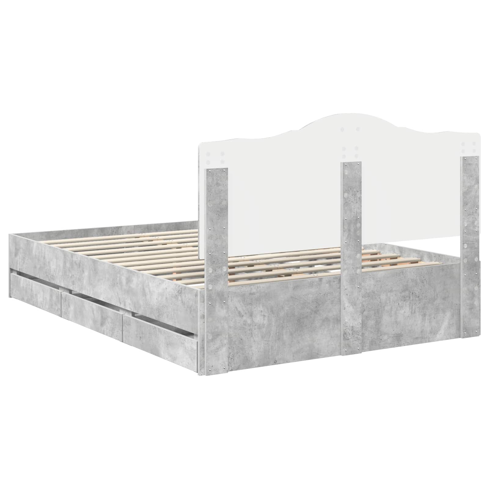 Struttura del letto con cassetto Grigio cemento 140 x 200 cm 3413418