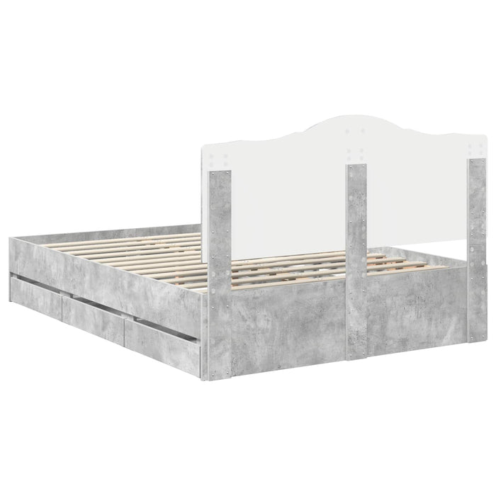 Struttura del letto con cassetto Grigio cemento 140 x 200 cm 3413418