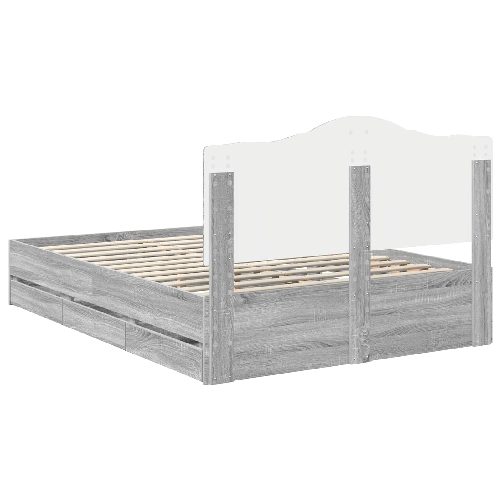 Struttura del letto con cassetto Grigio Sonoma 140 x 200 cm 3413420