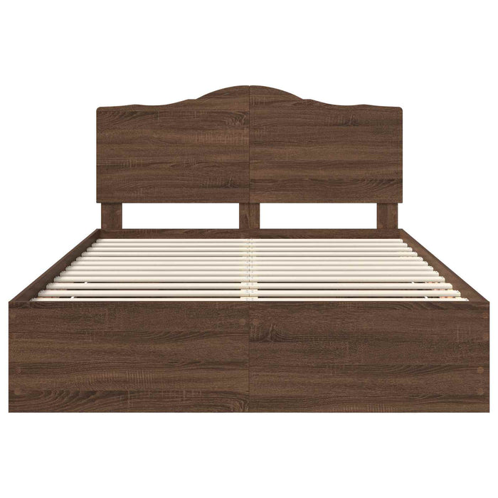 Struttura del letto con cassetto Rovere Marrone 140 x 200 cm 3413421