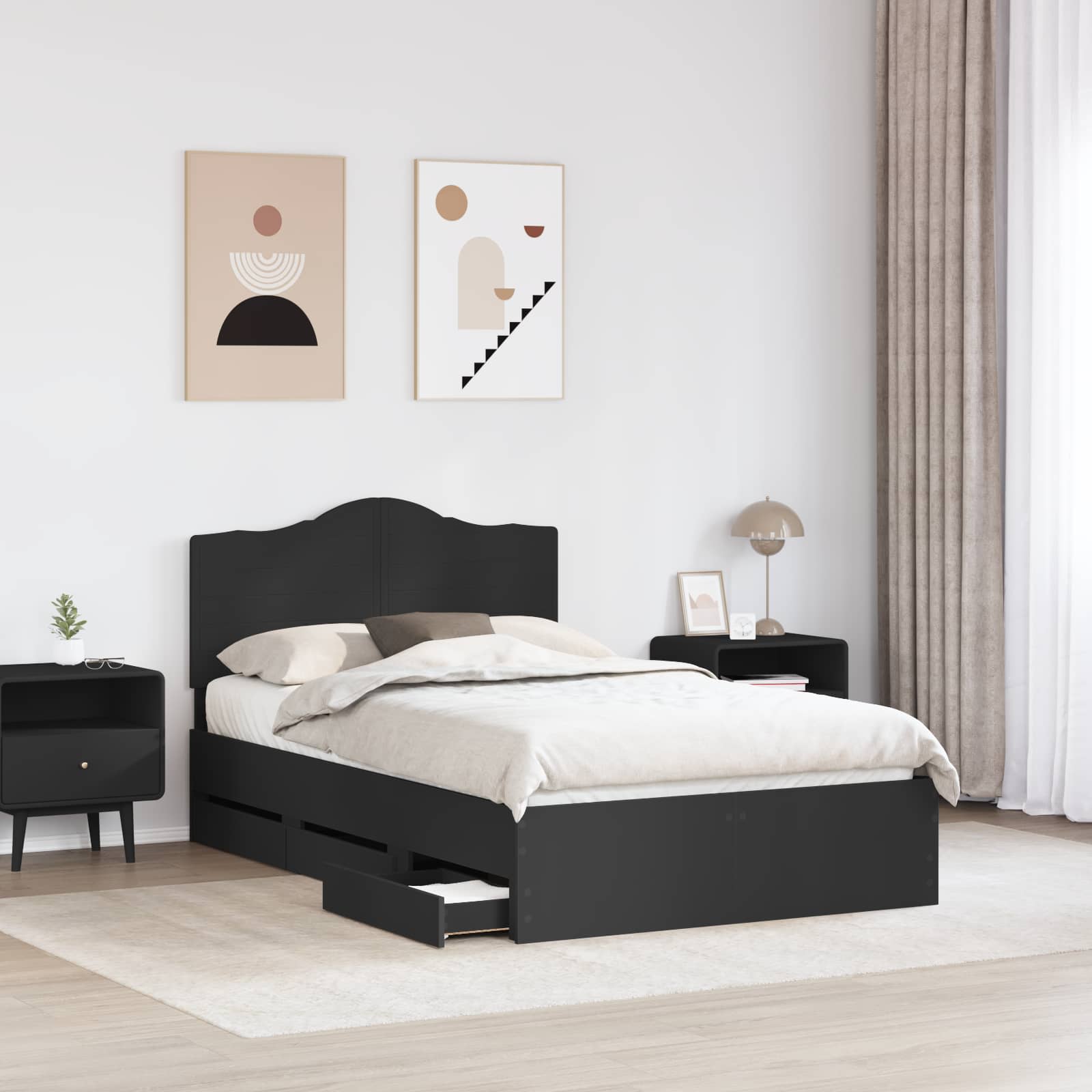 Struttura del letto Nero 120 x 200 cm Legno Ingegnerizzato 3413437