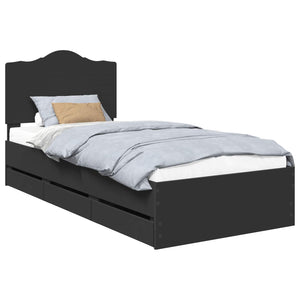 Struttura del letto Nero 100 x 200 cm Legno Ingegnerizzato 3413444