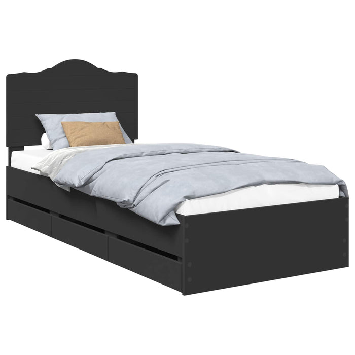 Struttura del letto Nero 100 x 200 cm Legno Ingegnerizzato 3413444