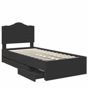 Struttura del letto Nero 100 x 200 cm Legno Ingegnerizzato 3413444