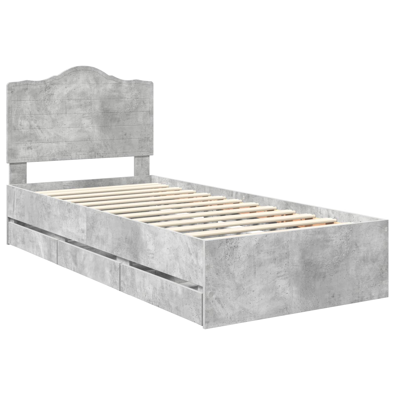 Struttura del letto con cassetto Grigio cemento 100 x 200 cm 3413446
