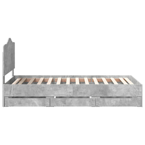 Struttura del letto con cassetto Grigio cemento 100 x 200 cm 3413446