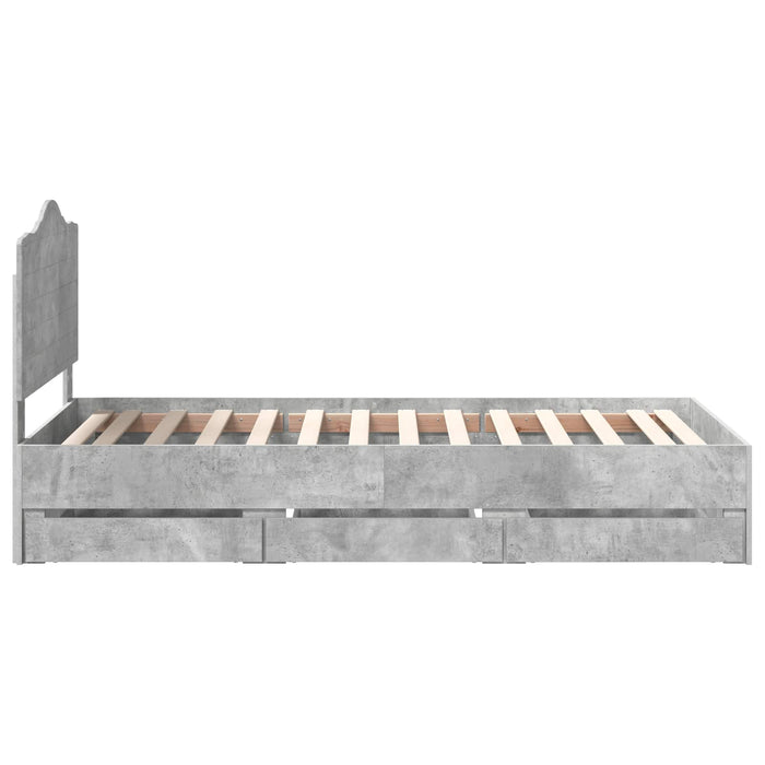Struttura del letto con cassetto Grigio cemento 100 x 200 cm 3413446