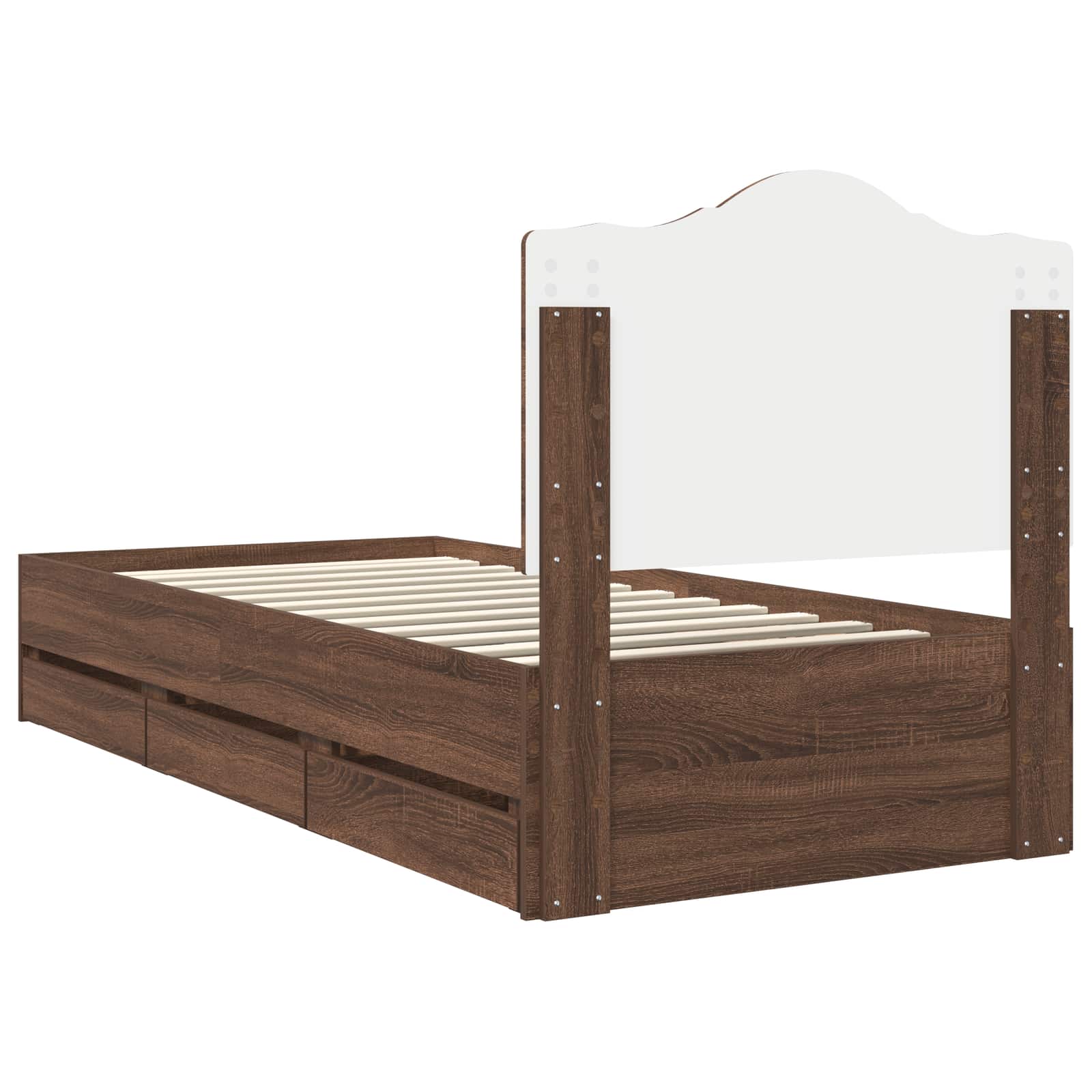 Struttura del letto con cassetto Rovere Marrone 98.5 x 200 cm 3413449