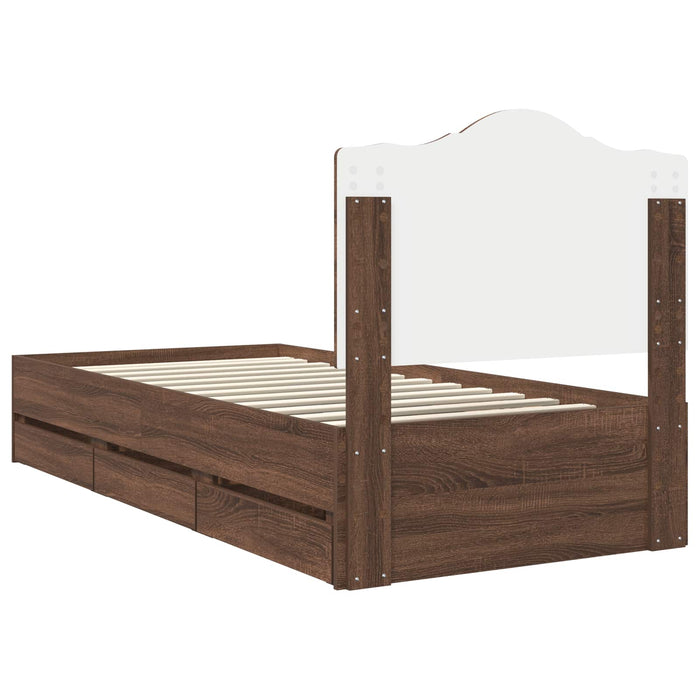 Struttura del letto con cassetto Rovere Marrone 98.5 x 200 cm 3413449