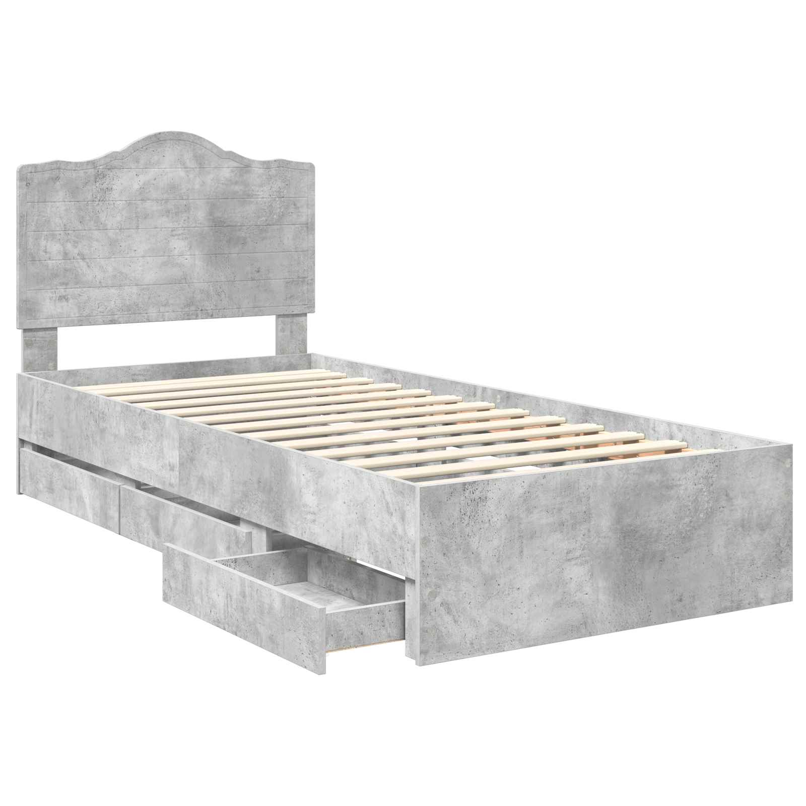 Struttura del letto con cassetto Grigio cemento 90 x 190 cm 3413453