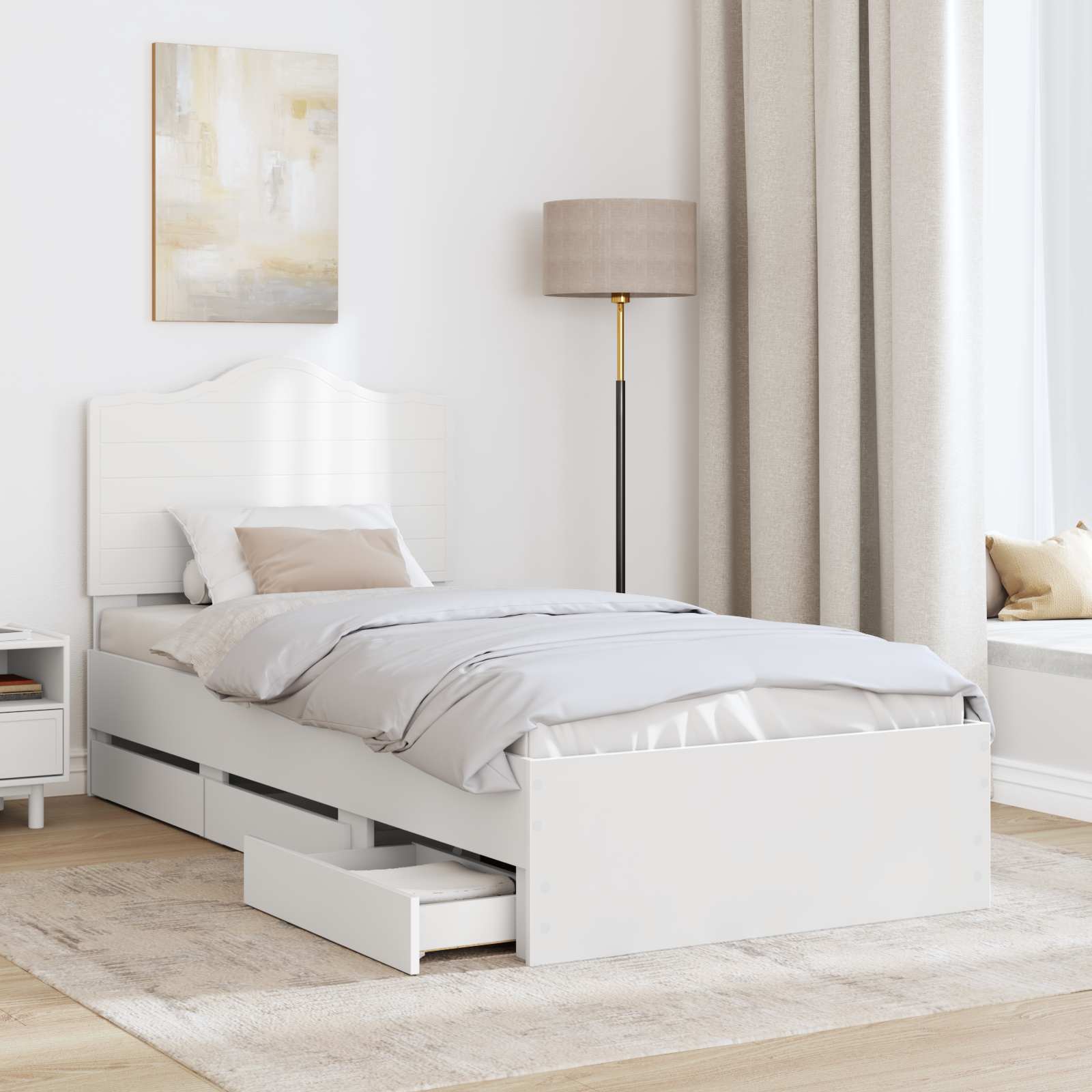 Struttura del letto Bianco 90 x 200 cm Legno Ingegnerizzato 3413457