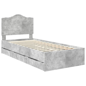 Struttura del letto con cassetto Grigio cemento 90 x 200 cm 3413460