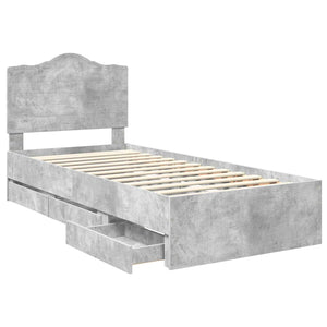 Struttura del letto con cassetto Grigio cemento 90 x 200 cm 3413460