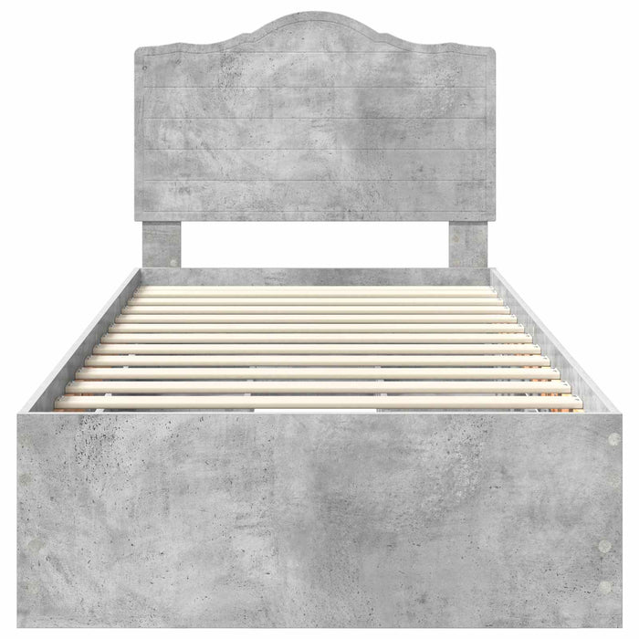 Struttura del letto con cassetto Grigio cemento 90 x 200 cm 3413460