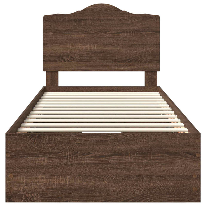Struttura del letto con cassetto Rovere Marrone 90 x 200 cm 3413463
