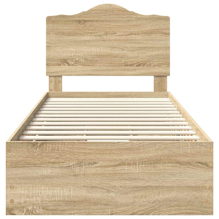 Struttura del letto con cassetto Rovere Sonoma 75 x 190 cm 3413466