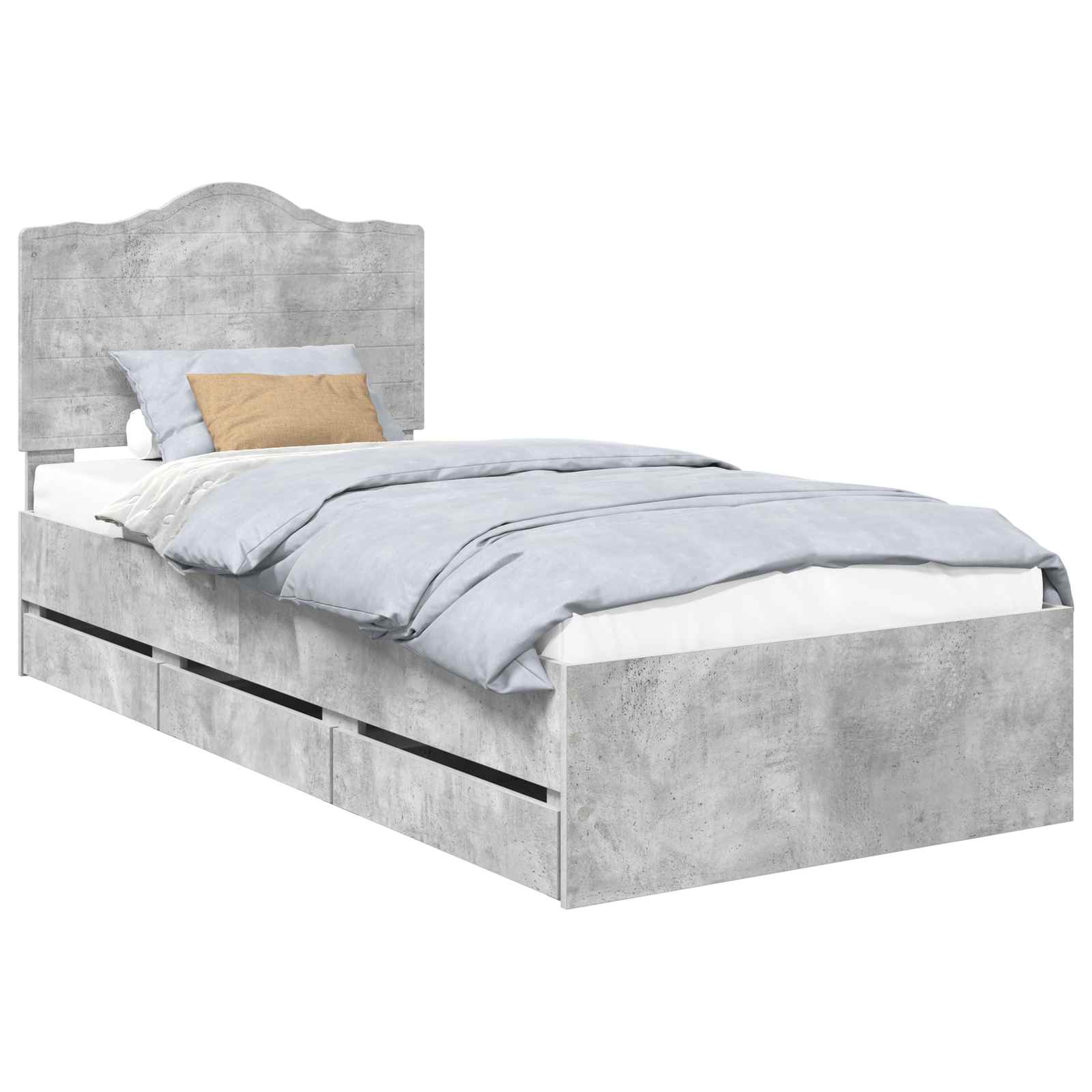 Struttura del letto con cassetto Grigio cemento 75 x 190 cm 3413467