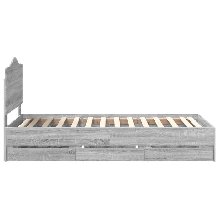 Struttura del letto con cassetto Grigio Sonoma 75 x 190 cm 3413469