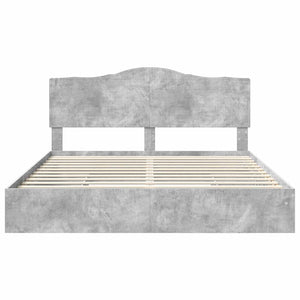 Letto con Contenitore con testiera-Struttura Letto con contenitore Grigio cemento 200 x 200 cm 922378