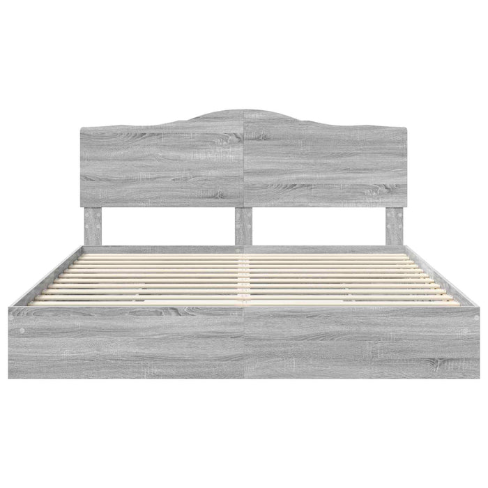 Letto con Contenitore con testiera-Struttura Letto con contenitore Grigio Sonoma 200 x 200 cm 508883