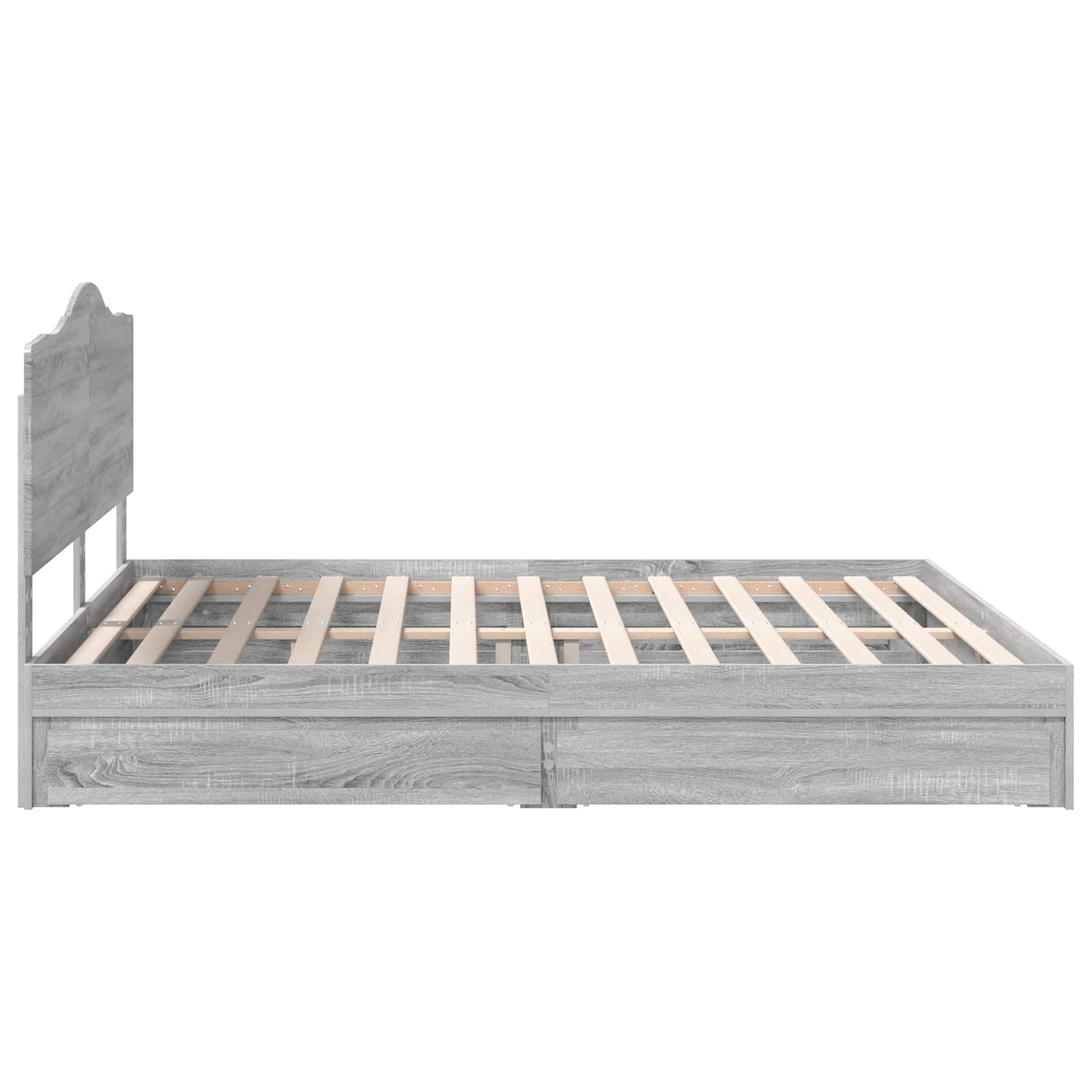 Letto con Contenitore con testiera-Struttura Letto con contenitore Grigio Sonoma 200 x 200 cm 508883