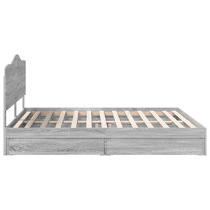 Letto con Contenitore con testiera-Struttura Letto con contenitore Grigio Sonoma 200 x 200 cm 508883