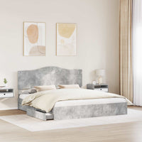 Letto con Contenitore con testiera-Struttura Letto con contenitore Grigio cemento 180 x 200 cm 186948
