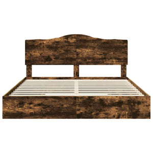 Letto con Contenitore con testiera-Struttura Letto con contenitore Rovere fum¨¦ 180 x 200 cm 707565