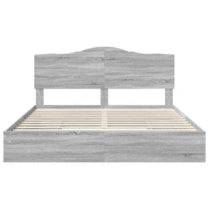 Letto con Contenitore con testiera-Struttura Letto con contenitore Grigio Sonoma 180 x 200 cm 294265