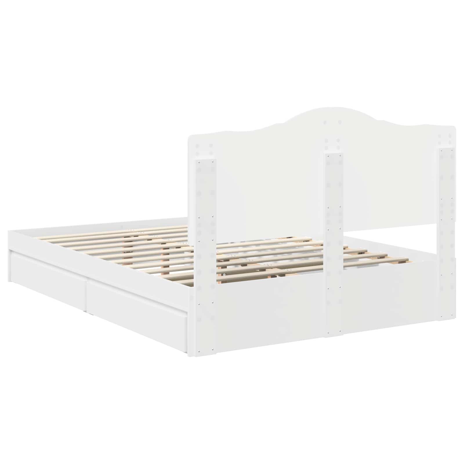 Letto con Contenitore Bianco 160 x 200 cm Legno multistrato 3413485