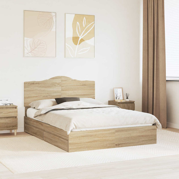 Letto con Contenitore con testiera Rovere Sonoma 160 x 200 cm 3413487