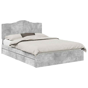 Letto con Contenitore con testiera Grigio cemento 160 x 200 cm 3413488