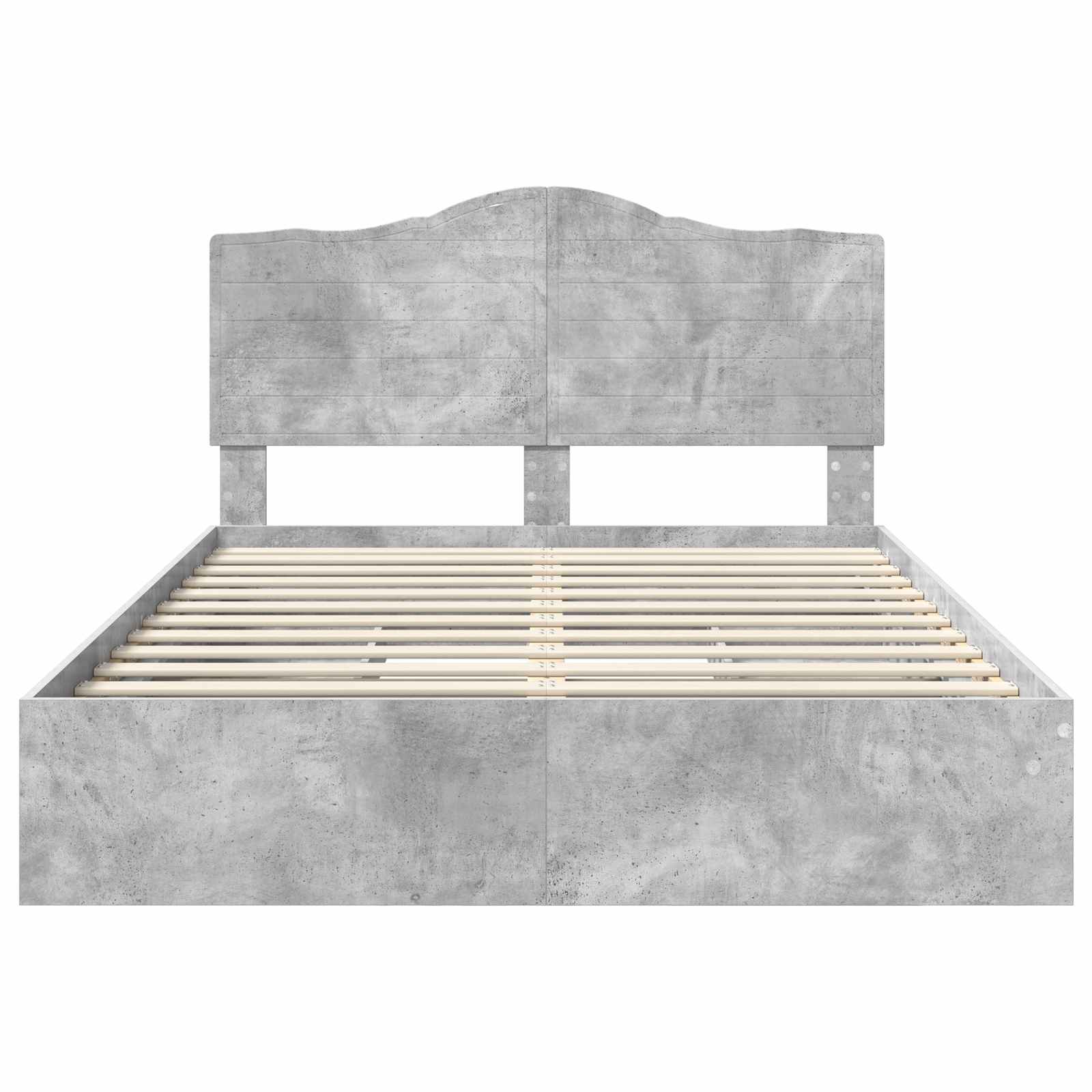 Letto con Contenitore con testiera Grigio cemento 160 x 200 cm 3413488