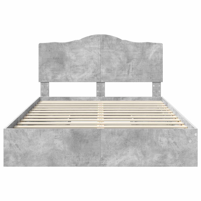 Letto con Contenitore con testiera Grigio cemento 160 x 200 cm 3413488