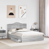 Letto con Contenitore con testiera-Struttura Letto con contenitore Grigio Sonoma 150 x 200 cm 535299