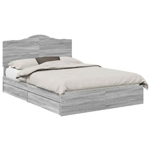 Letto con Contenitore con testiera-Struttura Letto con contenitore Grigio Sonoma 150 x 200 cm 535299