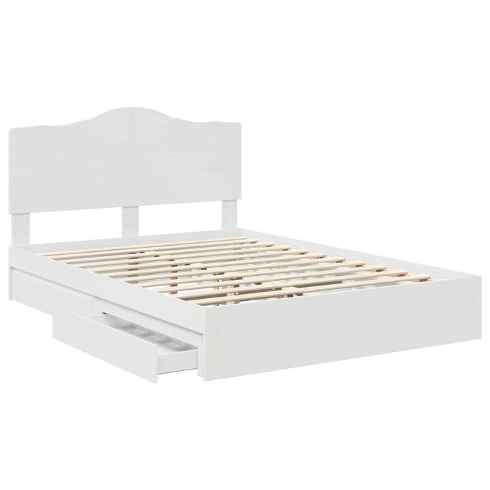 Letto con Contenitore Bianco 140 x 200 cm Legno multistrato 3413499