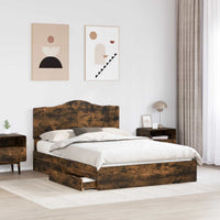 Letto con Contenitore con testiera-Struttura Letto con contenitore Rovere fum¨¦ 140 x 200 cm 613702