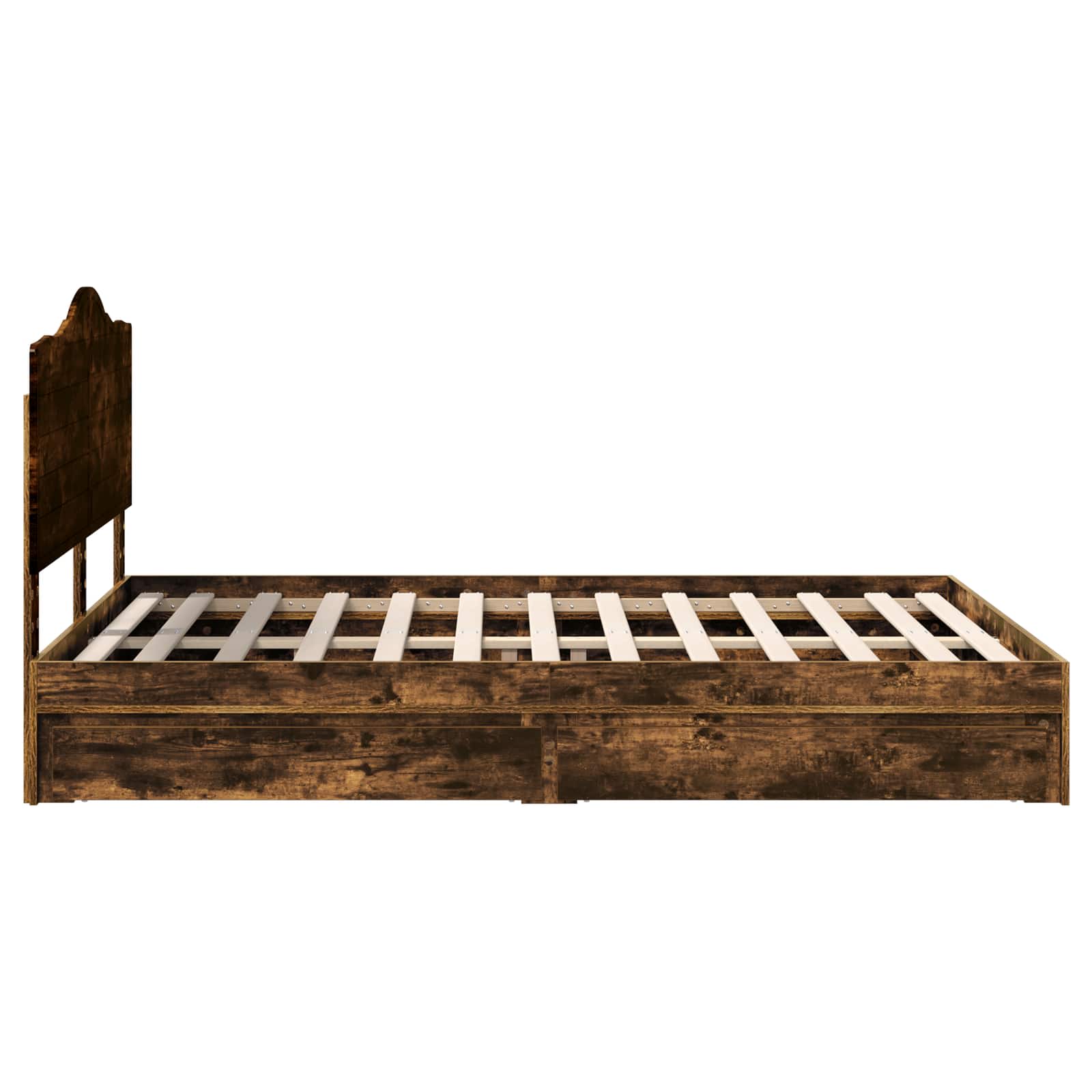 Letto con Contenitore con testiera-Struttura Letto con contenitore Rovere fum¨¦ 140 x 200 cm 613702