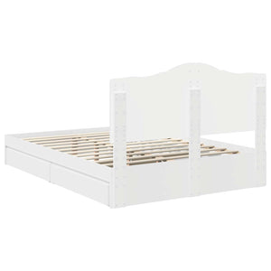 Letto con Contenitore Bianco 140 x 190 cm Legno multistrato 3413506