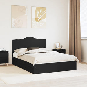 Letto con Contenitore Nero 140 x 190 cm Legno multistrato 3413507