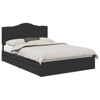 Letto con Contenitore Nero 140 x 190 cm Legno multistrato 3413507