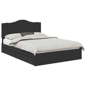 Letto con Contenitore Nero 140 x 190 cm Legno multistrato 3413507